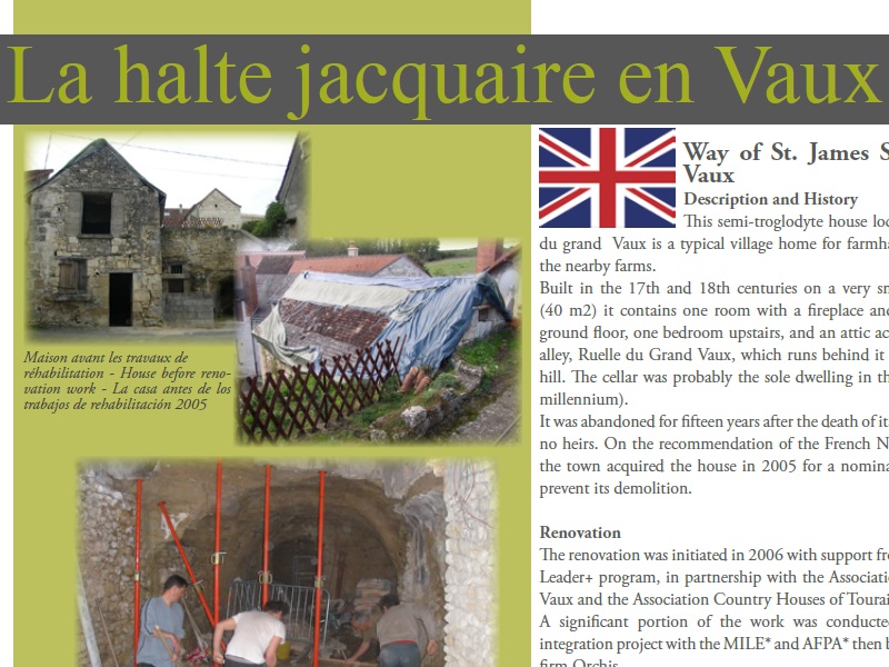 La halte jacquaire en vaux © commune de Sainte-Maure-de-Touraine